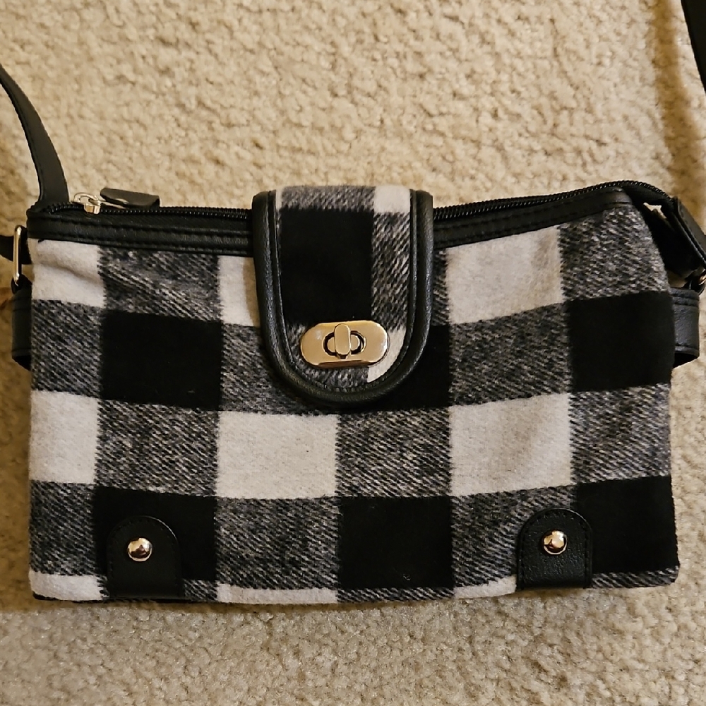 Plaid Black and White Women's Bag